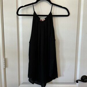 Joie black Silk Sleeveless Blouse Large Spaghetti Strap Pleated Neckline